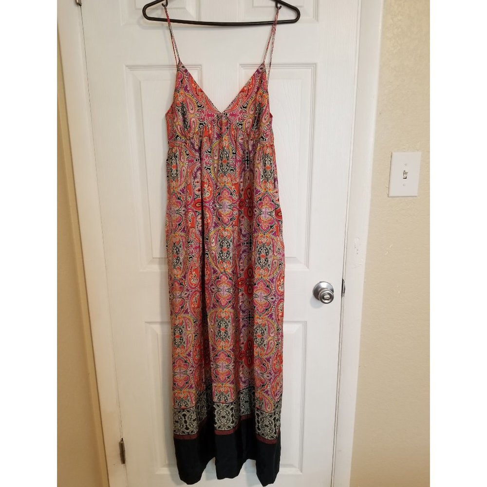 Verchant Bohemian Style Multi-Colored Silk Maxi Dress